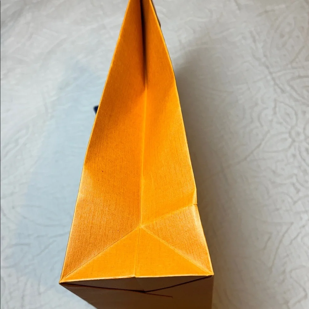 Louis Vuitton Vibrant Orange Gift Bag with Blue Ribbon